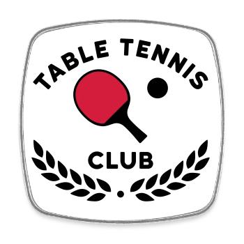 Club de tennis de table (raquettes de tennis de table) - Magnet carré - blanc - Devant