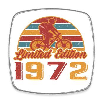 Radfahrer Fahrradfahrer Bike Geburtstag 1972 - Viereckiger Kühlschrankmagnet - Weiß - Vorne