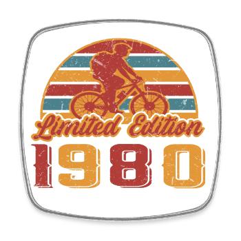 Fahrrad Fahrradfahrer Radfahrer Geburtstag 1980 - Viereckiger Kühlschrankmagnet - Weiß - Vorne