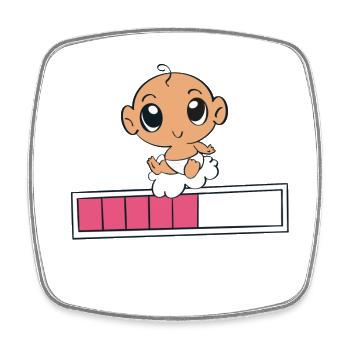 Baby loading - Magnet carré - blanc - Devant