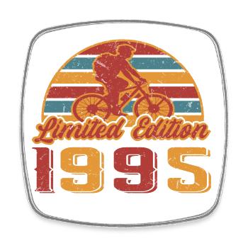 Mountainbike Fahrradfahrer Geburtstag Baujahr 1995 - Viereckiger Kühlschrankmagnet - Weiß - Vorne