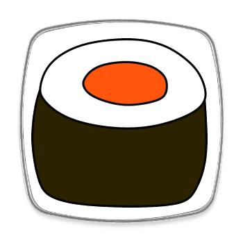 nigiri,salmon,fish, rice, japanese cuisine - Square fridge magnet - white - Front