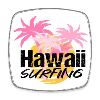 Hawaii surfing - Viereckiger Kühlschrankmagnet - Weiß - Vorne