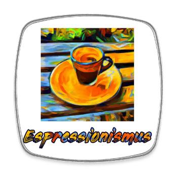 Expressionismus Espresso ergibt Espressionismus - Viereckiger Kühlschrankmagnet - Weiß - Vorne