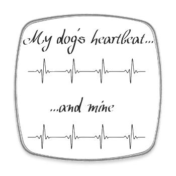 My dog s heartbeat and mine - Viereckiger Kühlschrankmagnet - Weiß - Vorne