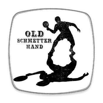 Old Schmetterhand Tischtennis Schmetterball - Viereckiger Kühlschrankmagnet - Weiß - Vorne