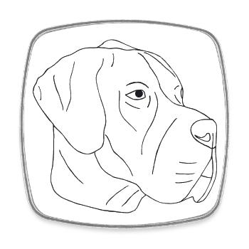 Deutsche Dogge - Viereckiger Kühlschrankmagnet - Weiß - Vorne