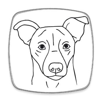 Jack Russell Terrier - Viereckiger Kühlschrankmagnet - Weiß - Vorne