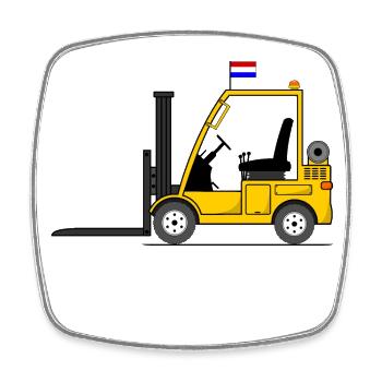 Stapler Holland Flagge - Viereckiger Kühlschrankmagnet - Weiß - Vorne