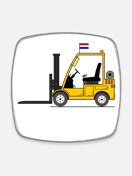 Stapler Holland Flagge - Viereckiger Kühlschrankmagnet - Weiß