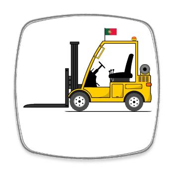 Stapler Portugal Flagge - Viereckiger Kühlschrankmagnet - Weiß - Vorne