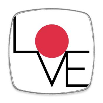 Love - Square fridge magnet - white - Front