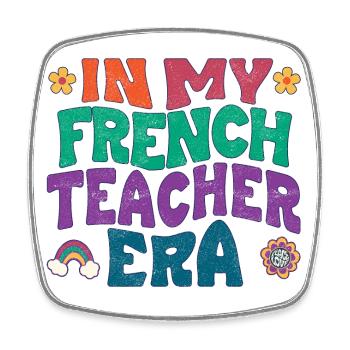 In my French teacher era - Viereckiger Kühlschrankmagnet - Weiß - Vorne
