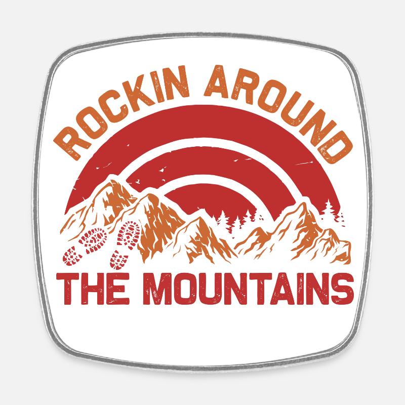 Rockin around the Mountains - Square fridge magnet - white