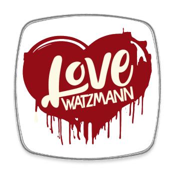 Watzmann Herz Liebe Harmonie Heimatgefühle - Viereckiger Kühlschrankmagnet - Weiß - Vorne