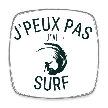 J'peux pas j'ai Surf - Magnet carré - blanc - Devant