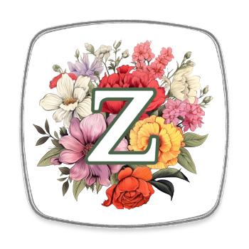 Z Monogram Bouquet - Square fridge magnet - white - Front