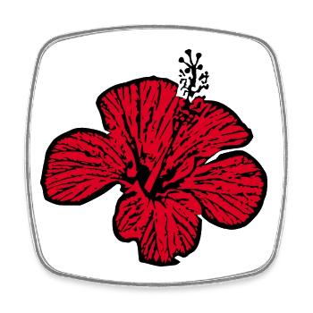 Blume rot rote Blumen rot rote Blumen Hibiskus - Viereckiger Kühlschrankmagnet - Weiß - Vorne
