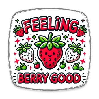 Feeling Berry Good - Square fridge magnet - white - Front