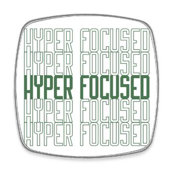 Hyperfocused in green - Square fridge magnet - white - Front