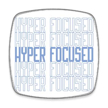 Hyperfocused in blue - Square fridge magnet - white - Front