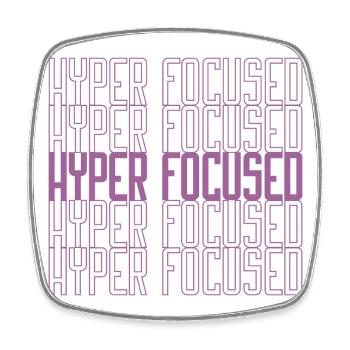 Hyperfocused in pink - Square fridge magnet - white - Front
