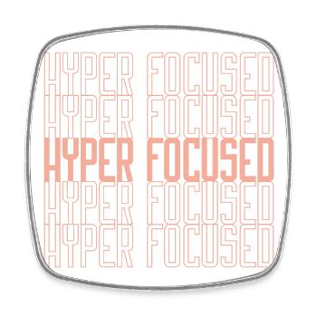 Hyperfocused in yellow - Square fridge magnet - white - Front