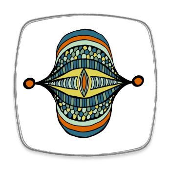 Dragon Eye - Viereckiger Kühlschrankmagnet - Weiß - Vorne