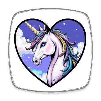 Einhorn - Viereckiger Kühlschrankmagnet - Weiß - Vorne