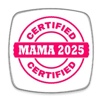 Mama 2025 - Viereckiger Kühlschrankmagnet - Weiß - Vorne