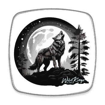 Full moon - Square fridge magnet - white - Front