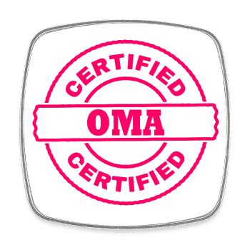 certified oma - Viereckiger Kühlschrankmagnet - Weiß - Vorne