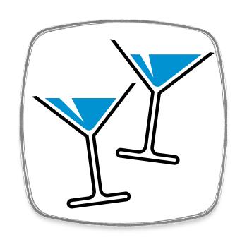 XDouplicated Leisure Fun (Skyblue) - Square fridge magnet - white - Front