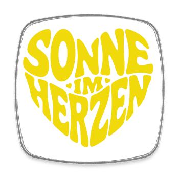 Sonne im Herzen - Viereckiger Kühlschrankmagnet - Weiß - Vorne