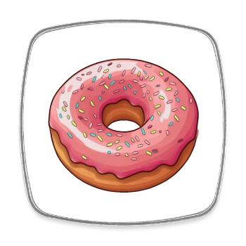 Donut - Viereckiger Kühlschrankmagnet - Weiß - Vorne