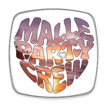 Malle Party Crew - Viereckiger Kühlschrankmagnet - Weiß - Vorne