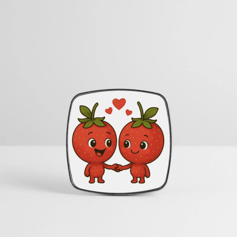 Fraises avec cœurs Magnet carré