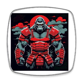 Primal Ronin – Der Samurai-Gorilla - Viereckiger Kühlschrankmagnet - Weiß - Vorne