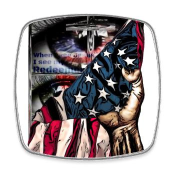 Design for Christian Church employees - Square fridge magnet - white - Front