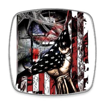 Design Tools for Church Employees America Flag - Square fridge magnet - white - Front