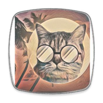 Katzen-Sommerflavour - Viereckiger Kühlschrankmagnet - Weiß - Vorne