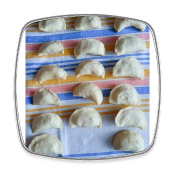 Knödel - Viereckiger Kühlschrankmagnet - Weiß - Vorne
