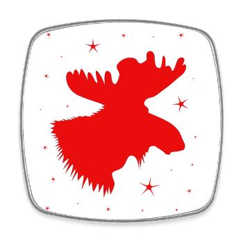 Elch Weihnachten Rentier Hirsch - Viereckiger Kühlschrankmagnet - Weiß - Vorne