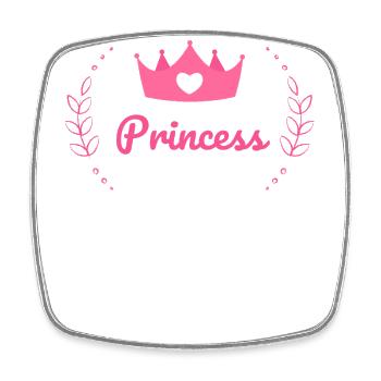 Princess, Girl, Pink, Crown, Lady, Baby - Square fridge magnet - white - Front