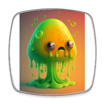 Zombie Frozen - Square fridge magnet - white - Front