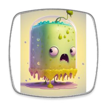 Zombie Frozen - Viereckiger Kühlschrankmagnet - Weiß - Vorne
