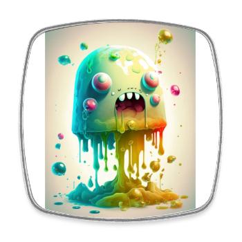 Zombie Die Eiskönigin - Viereckiger Kühlschrankmagnet - Weiß - Vorne