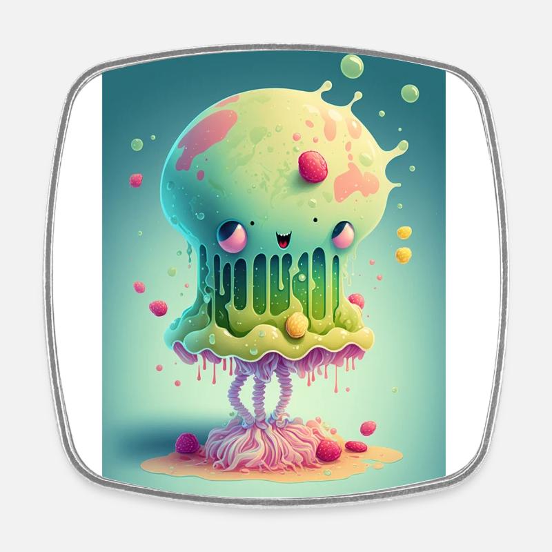 Zombie Gelée - Magnet carré - blanc