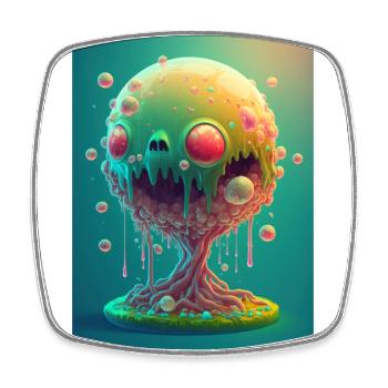 Zombie Frozen - Viereckiger Kühlschrankmagnet - Weiß - Vorne