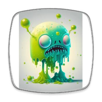 Zombie Gelée - Magnet carré - blanc - Devant